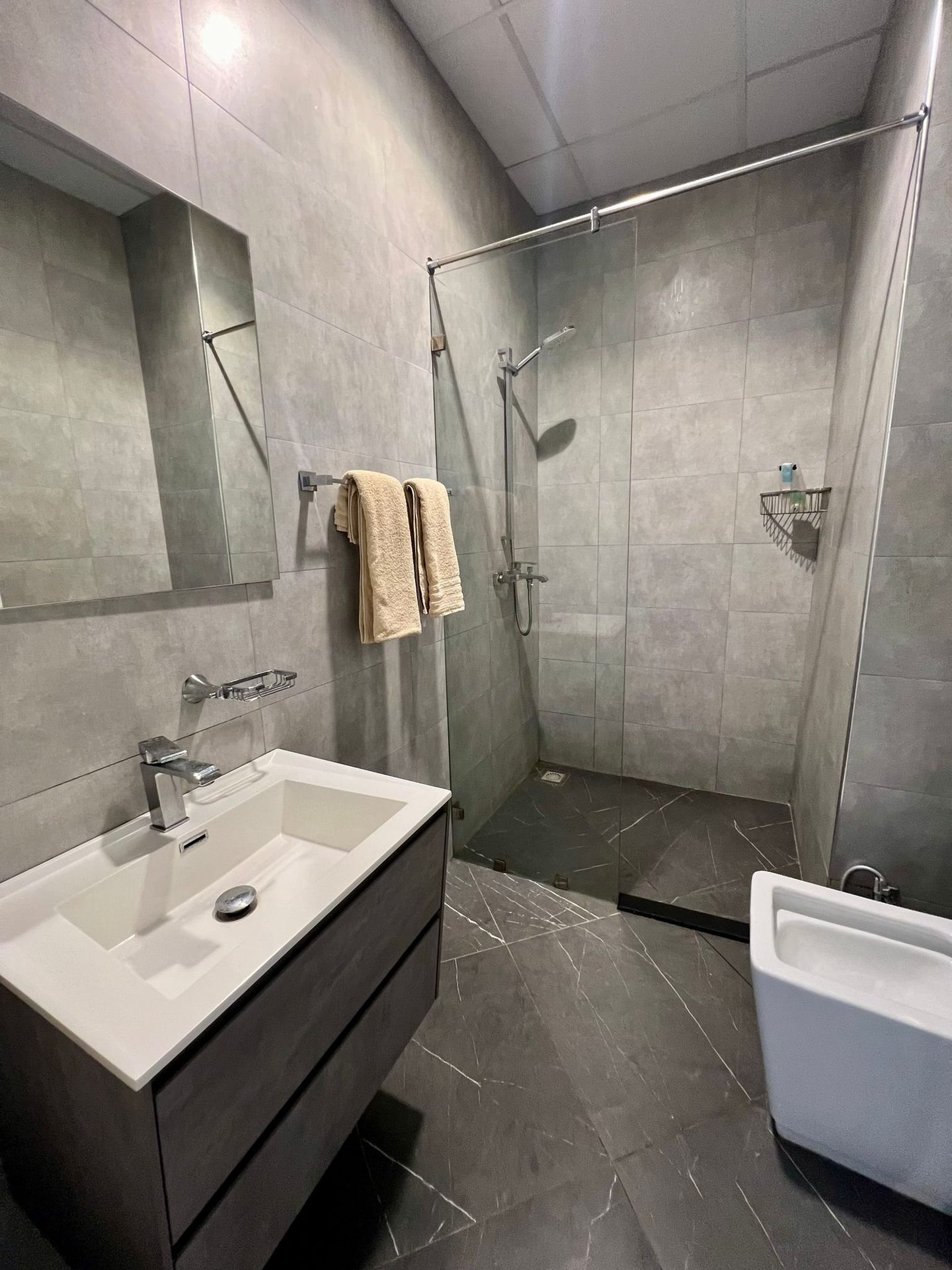 Bathroom — vanity & shower